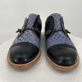 women Freebird Malena Croc Embosses Leather Mules Steel Blue Black Shoes 8