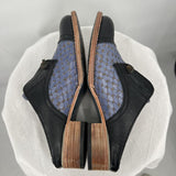 women Freebird Malena Croc Embosses Leather Mules Steel Blue Black Shoes 8