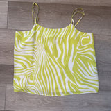 women CoreyLynnCalter - Anthro NWT Priah Tank Neon Green Cream Woven Top L