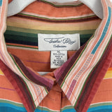 women Tasha Polizzi Western Striped Snap Button Front Coral Multi Woven Top XL