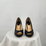 women Cole Haan Peep Toe Pump Heels Black Shoes 7B