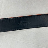 women Raina Gold Studded Buckle Leather Brown Belt L