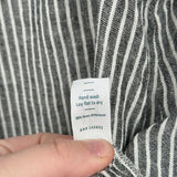 women Marine Layer Linen Blend Striped Sleeveless Gray and White Woven Top L
