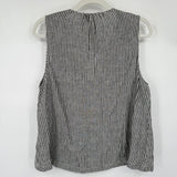 women Marine Layer Linen Blend Striped Sleeveless Gray and White Woven Top L