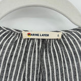 women Marine Layer Linen Blend Striped Sleeveless Gray and White Woven Top L