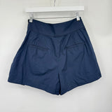 women J. Crew Tie Waist Cotton Poplin Navy Blue Shorts 8