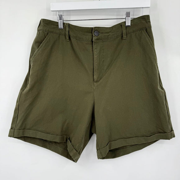 women Universal Standard Stretch Twill Olive Shorts XL