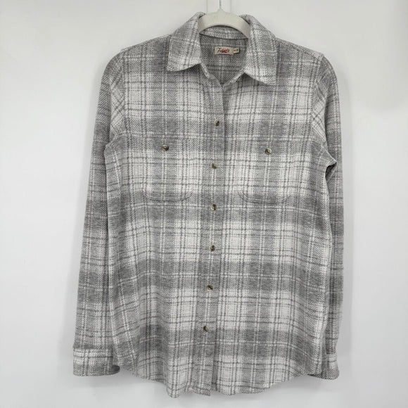 women Faherty Legend Sweater Shirt White & Gray Knit Top XS