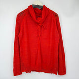 women Prana Open Knit Cedar Fiery Red Sweater L
