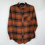 women Gap NWT Plaid Flannel Brown & Black Woven Top XS