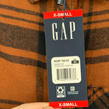 women Gap NWT Plaid Flannel Brown & Black Woven Top XS