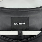 women Express NWOT Vegan Leather Cropped Black Jacket L