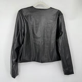 women Express NWOT Vegan Leather Cropped Black Jacket L