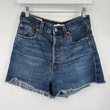women Levi's Premium Ribcage Blue Shorts 27/4