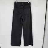 women Abercrombie & Fitch Wide Leg High Rise Aged Black Jeans 26L