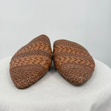 women Lucky Brand Woven Vegan Leather Mules Brown Shoes 10/42