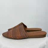 women Lucky Brand Woven Vegan Leather Mules Brown Shoes 10/42