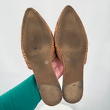 women Lucky Brand Woven Vegan Leather Mules Brown Shoes 10/42