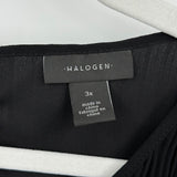 women Halogen NWT Micropleat Sleeveless Black Woven Top 3X