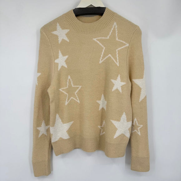 women THML - Anthro Star Crew Cream Sweater S
