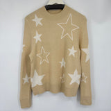 women THML - Anthro Star Crew Cream Sweater S