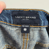 women Lucky Brand Boy Mid Rise Relaxed Straight Blue Jeans 10/30