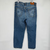 women Lucky Brand Boy Mid Rise Relaxed Straight Blue Jeans 10/30