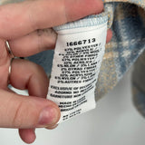 women Boston Traders Plaid Shacket Blue Tan Jacket M