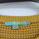 women Boden Striped Knit Pullover Yellow Gray Sweater 12