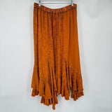 women Just Cruising Bohemian Midi Burnt Orange Skirt L/XL