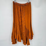 women Just Cruising Bohemian Midi Burnt Orange Skirt L/XL