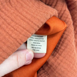 women No Comment Gauzy Cotton Midi Burnt Orange Skirt L