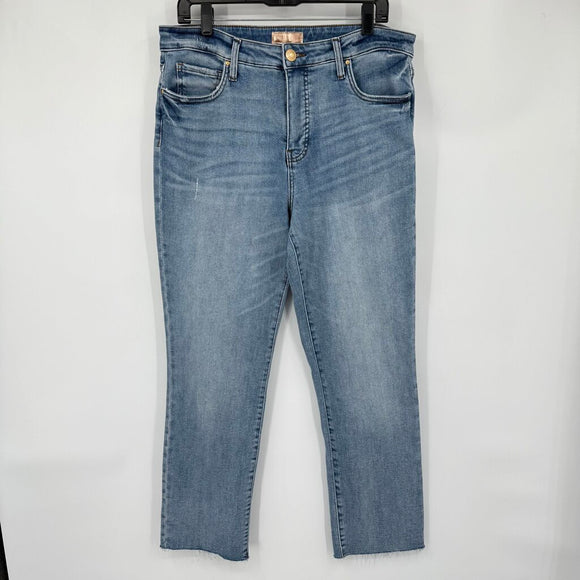 women Kut Reese Ankle Straight Blue Jeans 12