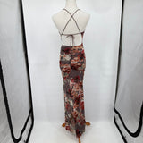 women Windsor Long Mesh Floral Dusty Purple Dress S