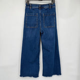 women Zara High Rise Wide Leg Blue Jeans 8