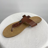women Blowfish T-Strap Flat Sandals Brown Shoes 9.5