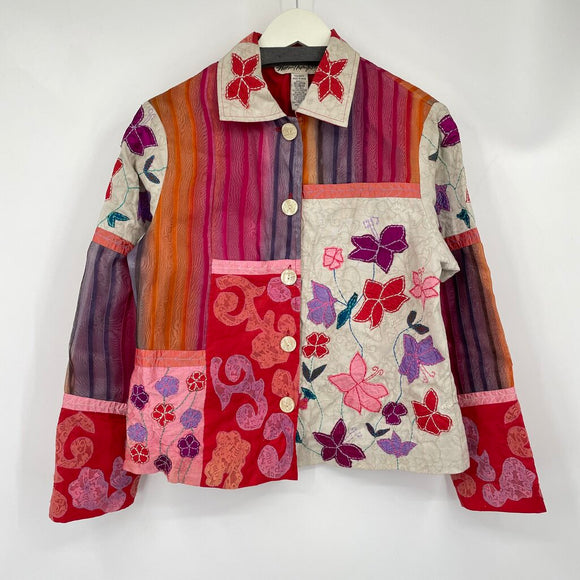 women Norm Thompson Colorful Patchwork & Applique Multi Jacket M
