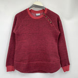 women Columbia Chillin Houndstooth Marsala Red Sweater S