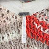 women Free People Desert Daze Knit Fringe Duster Cardigan Taupe Peach Coral Sweater M/L