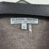 women Alberto Makali Wool Blend Textured Tunic Taupe Brown Sweater S