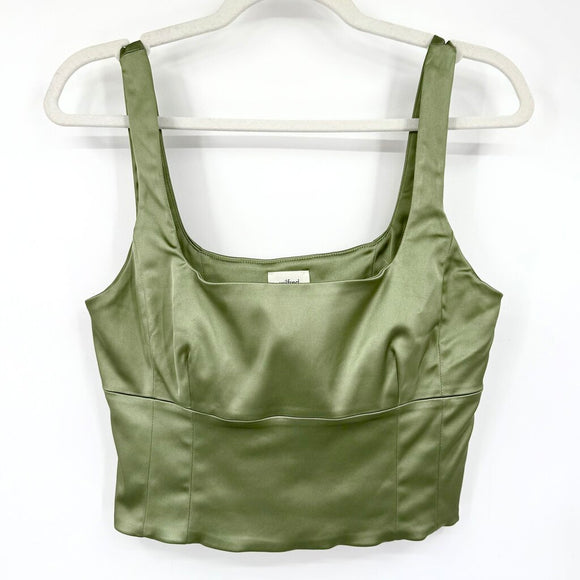 women Wilfred Shine Bustier Green Woven Top M