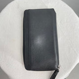 women All Saints Pebble Leather Zip Wallet Black Purse 8x4