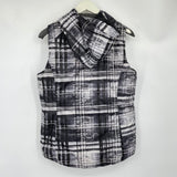women Gerry Reversible Down Hooded Puffer Vest Gray Jacket L