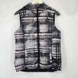 women Gerry Reversible Down Hooded Puffer Vest Gray Jacket L