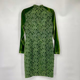 women Madeleine Lace & Velvet Long Sleeve Pencil Moss Green Dress S