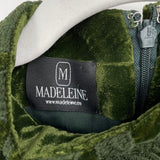 women Madeleine Lace & Velvet Long Sleeve Pencil Moss Green Dress S