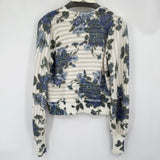 women Free People Bed of Roses Sweater Blue/Cream/Tan Sweater S