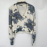 women Free People Bed of Roses Sweater Blue/Cream/Tan Sweater S