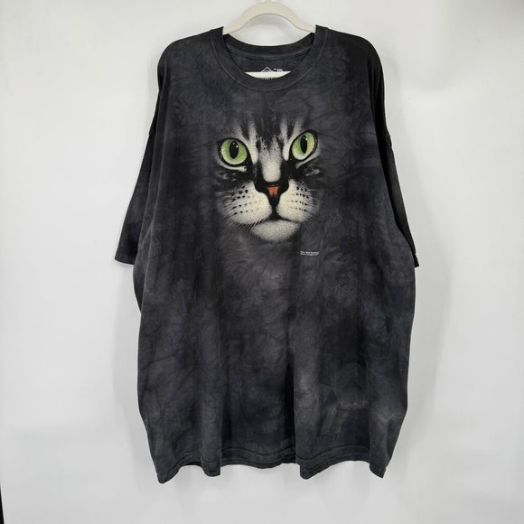 unisex The Mountain Cat Face Tee Black Knit Top 4X