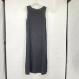 women CP Shades Sleeveless Linen Irish Linen Maxi Aged Black Dress S